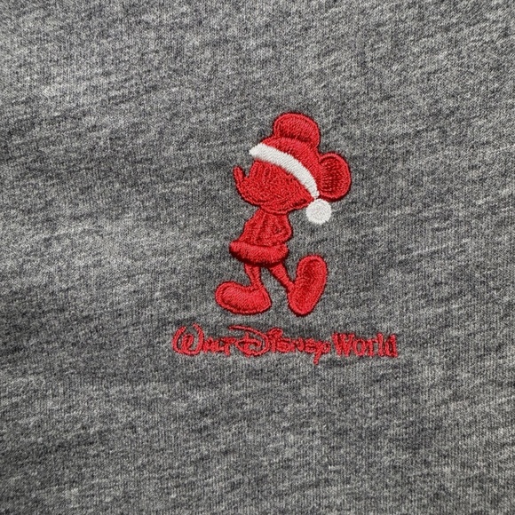 DISNEYLAND RESORT MICKEY MOUSE CHRISTMAS SANTA RINGER SWEATSHIRT ADULT S - Picture 2 of 7
